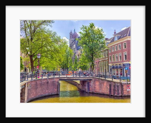 Canal through Amsterdam city by Assaf Frank